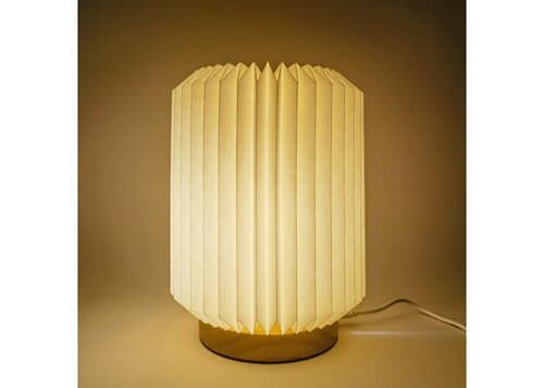 Coollux faltbare Papier LED-Lampe Aurora auf Holzsockel, 22cm