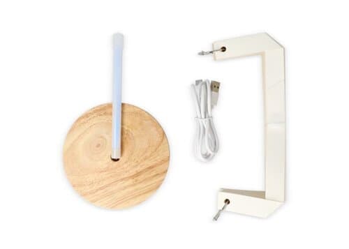 Coollux faltbare Papier LED-Lampe Aurora auf Holzsockel, 22cm