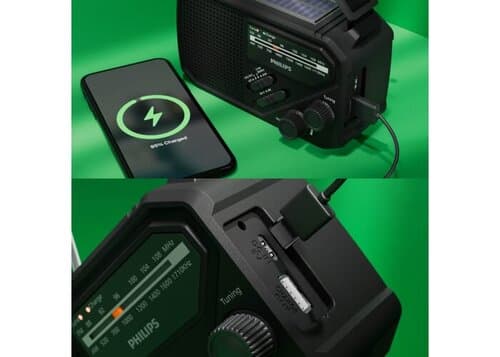 Philips TAR1609 Notfallradio mit analogem FM/AM-Tuner und Taschenlampe