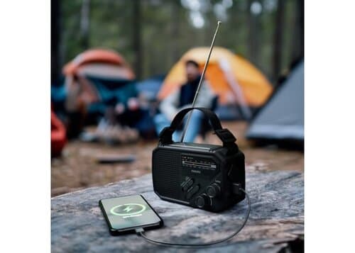 Philips TAR1609 Notfallradio mit analogem FM/AM-Tuner und Taschenlampe