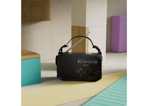 Philips TAR1609 Notfallradio mit analogem FM/AM-Tuner und Taschenlampe