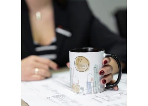 Oslo Sublimationsbecher farbig innen & Griff 300ml