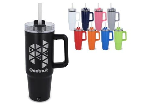 Miami Becher mit Henkel und Strohhalm 800ml