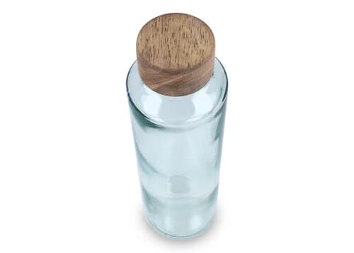 InSideOut Recycelte Glaswasserflasche ReuuZ mit Holzverschluss 650 ml