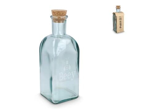 InSideOut Square Recycelte Glaswasserflasche ReuuZ mit Korkverschluss 500ml