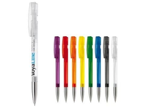 Kugelschreiber Nash Transparent mit Metallspitze