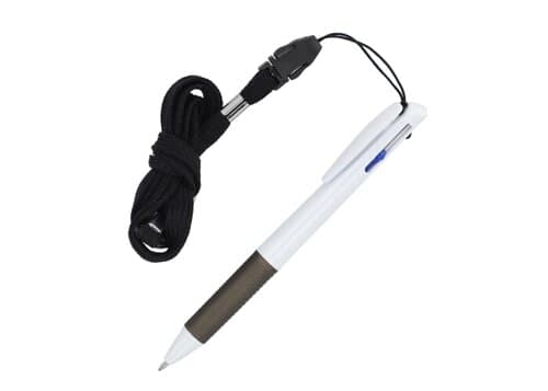 3-Farben-Stift mit Griffzone und Schlüsselband