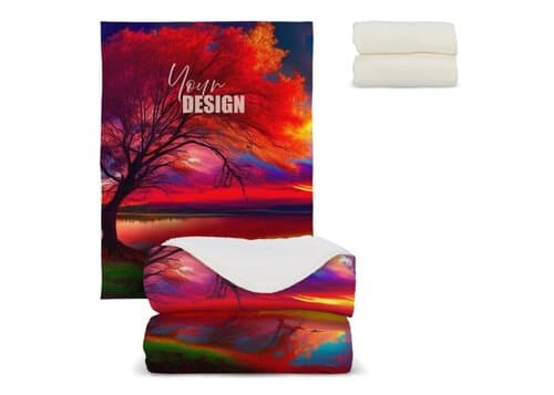 Sherpa-Fleece-Decke OEKO-TEX® Sublimation 130 x 170 cm 510 g/m²