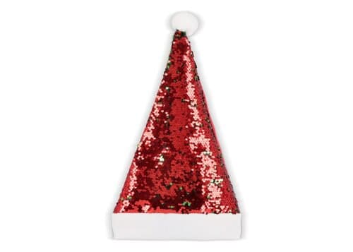 Zweifarbige Pailletten-Weihnachtsmütze