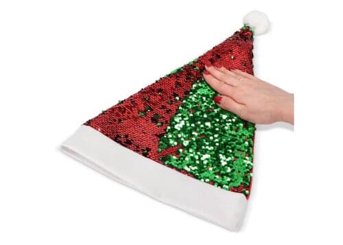 Zweifarbige Pailletten-Weihnachtsmütze