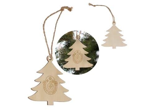 Baumförmiges Weihnachtsornament aus Holz