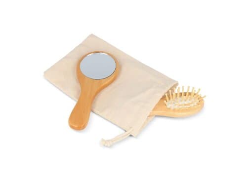 Schima superba Holz Pinsel & Spiegel Set