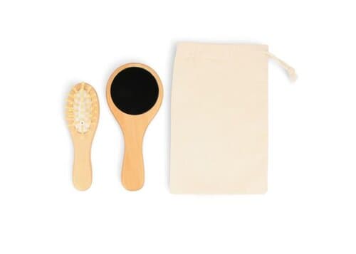 Schima superba Holz Pinsel & Spiegel Set