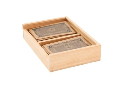 Pokerset in Bambus-Geschenkbox