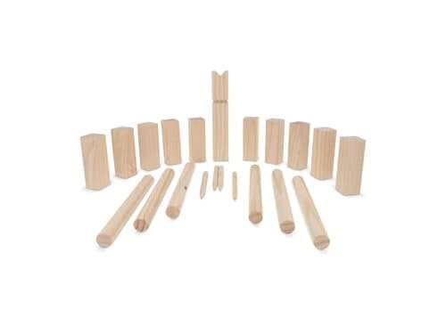 Kubb Spiel aus Holz mit Beutel