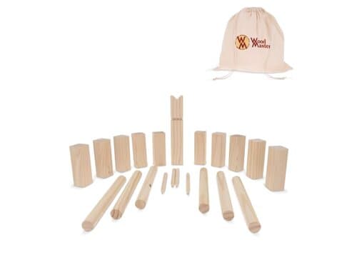 Kubb Spiel aus Holz mit Beutel