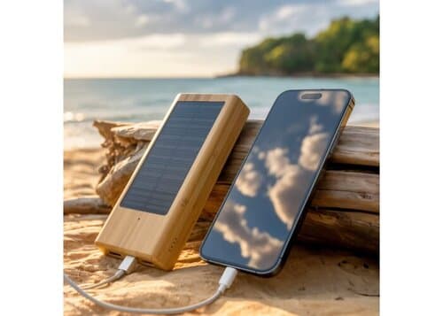 Solar Powerbank Bambus 8000mAh