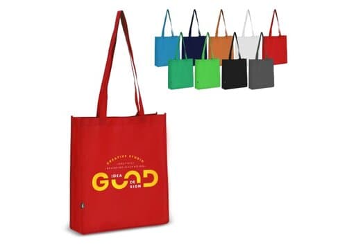 R-PET Tragetasche aus Non Woven 38 x 9 x 42cm 75g/m²