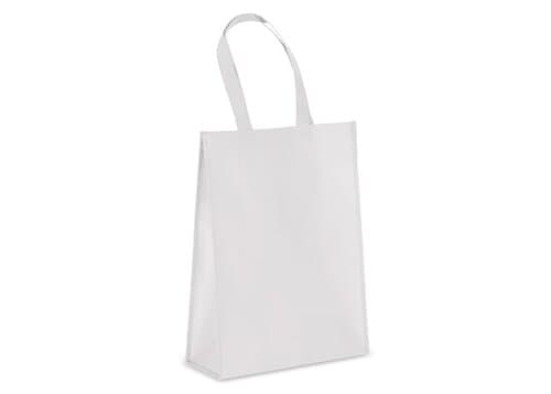 R-PET Tragetasche aus laminiertem Non Woven 30 x 12 x 40cm 105g/m²