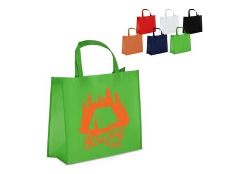 R-PET Tragetasche aus laminiertem Non Woven 40 x 16 x 35cm 105g/m²