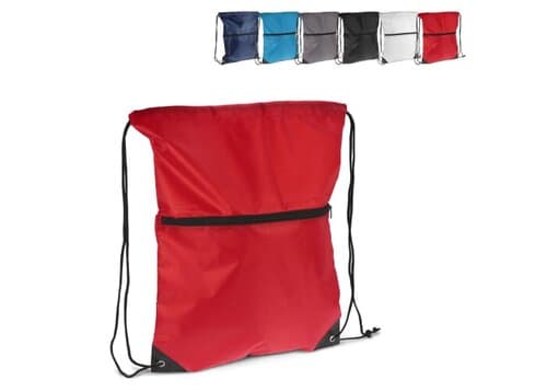 Kordelzugtasche 210T R-PET mit Reißverschluss