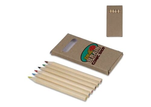 6 Buntstifte in Kraftbox