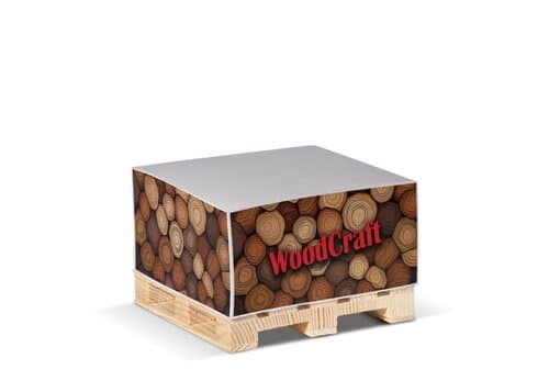 Zettelblock 10x10x5cm auf Holzpalette