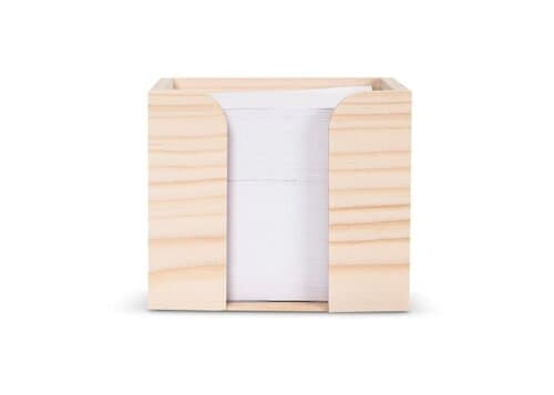 Notizzettel 10x10x8,5cm in Würfelholzbox