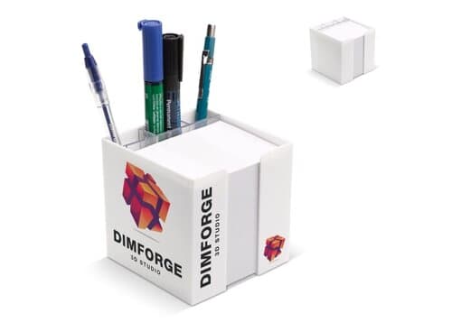 Notizzettel 10x10x10cm in Würfelbox mit Stifteköcher