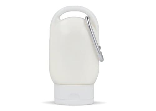 Sonnenschutzlotion mit Karabiner SPF30 aus recyceltem Material