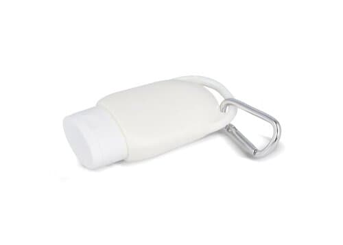 Sonnenschutzlotion mit Karabiner SPF30 aus recyceltem Material
