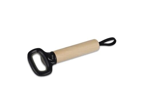 Flaschenöffner mit Holzgriff und Riemen