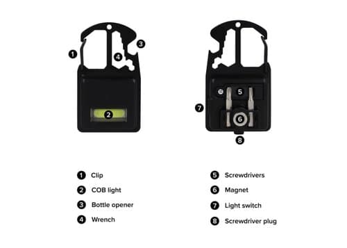 Kompaktes Multitool aus R-ABS & Metall 7 Funktionen