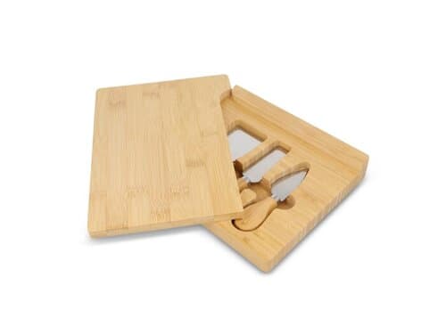 4er-Set für Käse und Wein aus Bambus