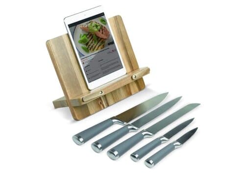Kochbuchständer mit 5 Messern