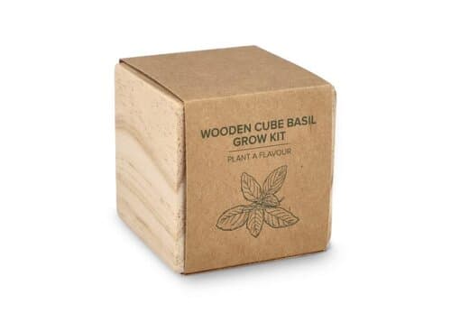 FSC-Holzpflanzgefäß-Set – Basilikum