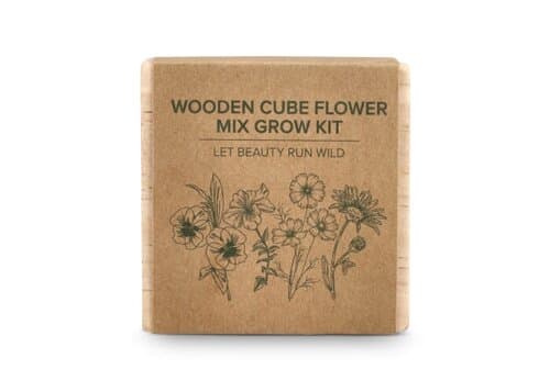 FSC-Holzpflanzgefäß-Set – Blumenmischung