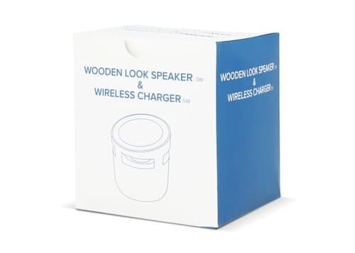 3W Lautsprecher in Holzoptik & 5W Kabelloses Ladegerät