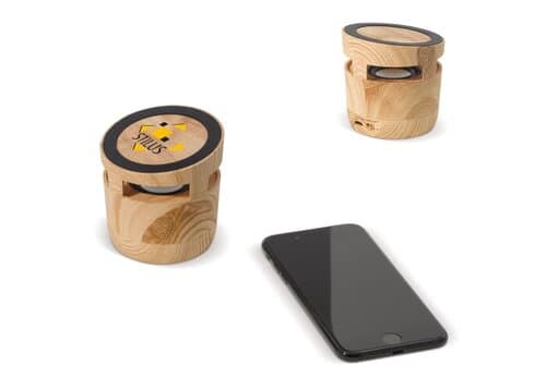 3W Lautsprecher in Holzoptik & 5W Kabelloses Ladegerät