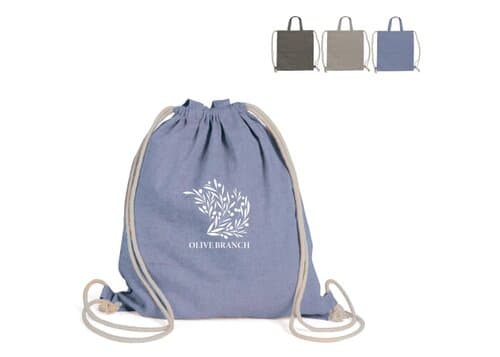 Tasche/Beutel mit Kordelzug aus recycelter Baumwolle 38x42cm