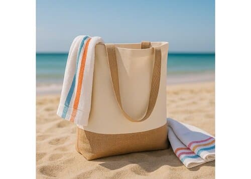 Baumwoll-Jute Tragetasche OEKO-TEX® 41 x 13 x 41cm 320g/m²