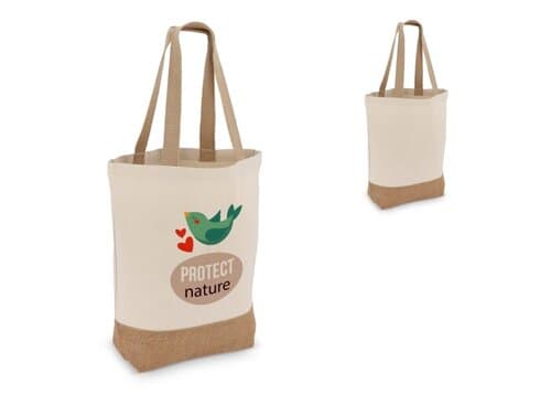 Baumwoll-Jute Tragetasche OEKO-TEX® 41 x 13 x 41cm 320g/m²