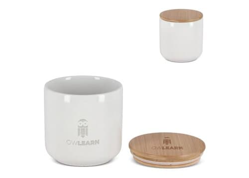 Vorratsdose aus Keramik & Bambus 550 ml