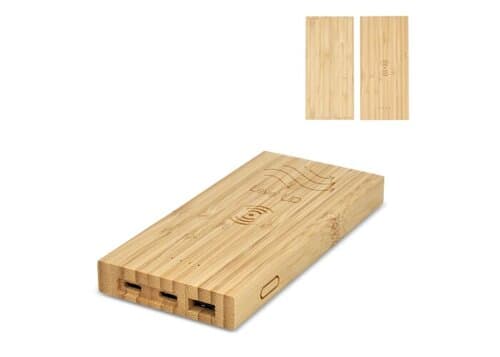 Bamboo Powerbank Wireless Charging 8000mAh
