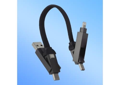 Multifunktionales 4-in-1 Kabel Schlüsselanhänger Größe 60 W