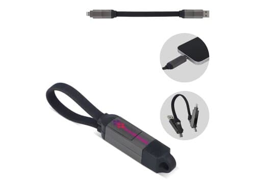 Multifunktionales 4-in-1 Kabel Schlüsselanhänger Größe 60 W
