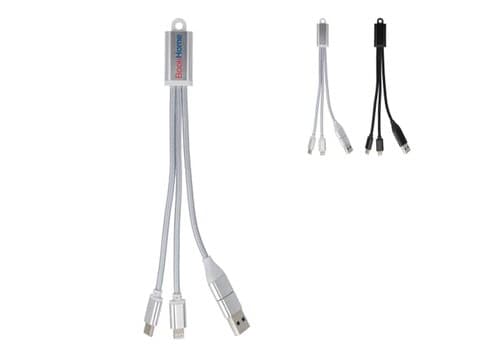 2-in-1-Ladekabel USB-A/C zu USB-C & Lightning Aluminium