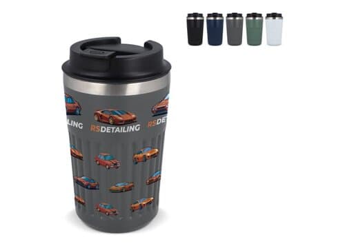 Recycelter Edelstahl-Thermobecher für Kaffee zum Mitnehmen, 400 ml