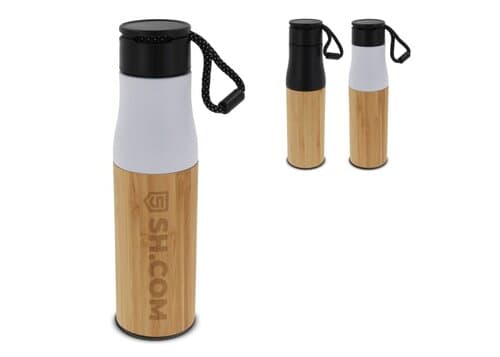 Isolierflasche Bambus mit Trageschlaufe 500ml