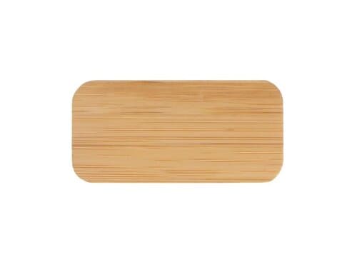 Namensschild aus Bambus mit Anstecknadel